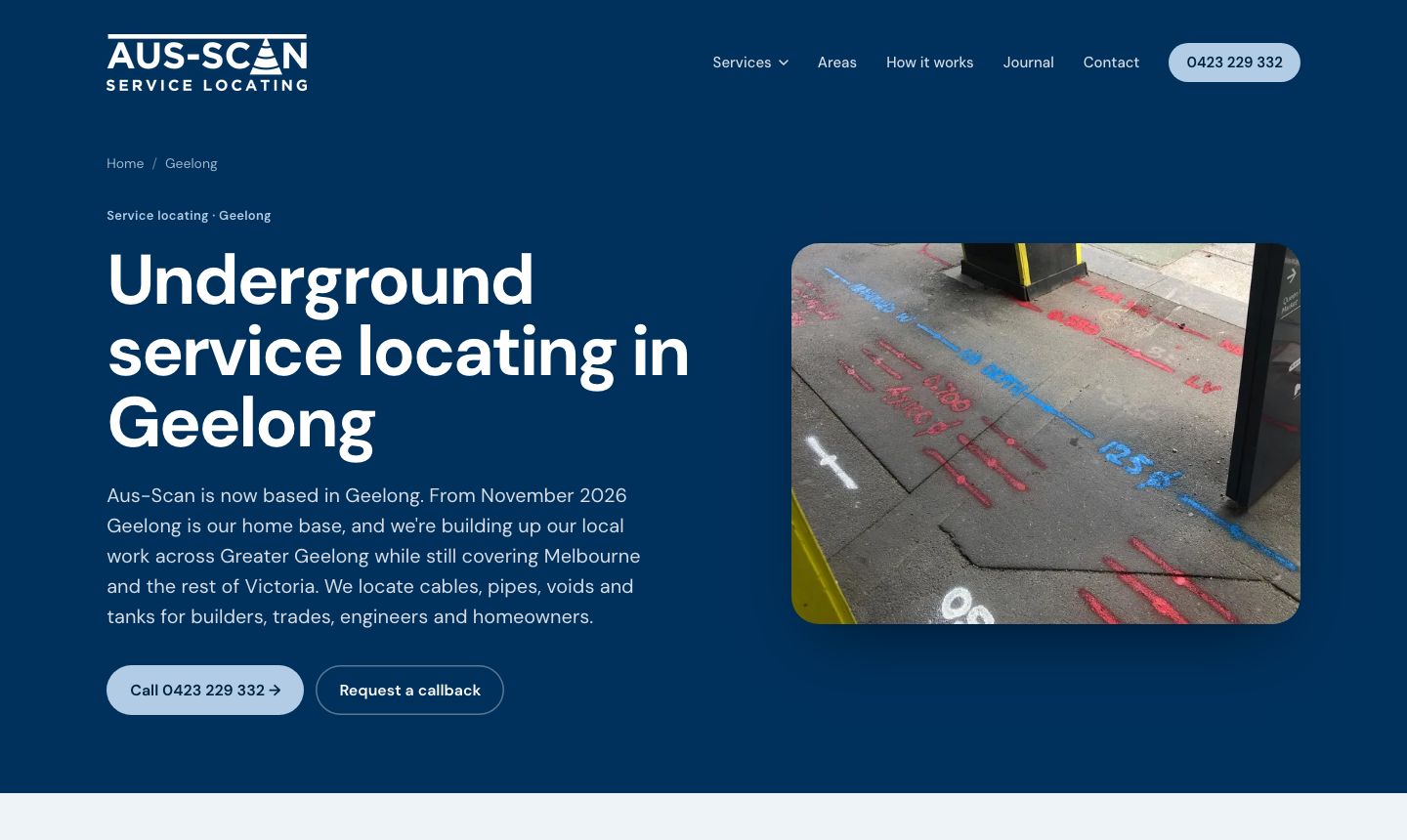 The Aus-Scan Geelong service locating page