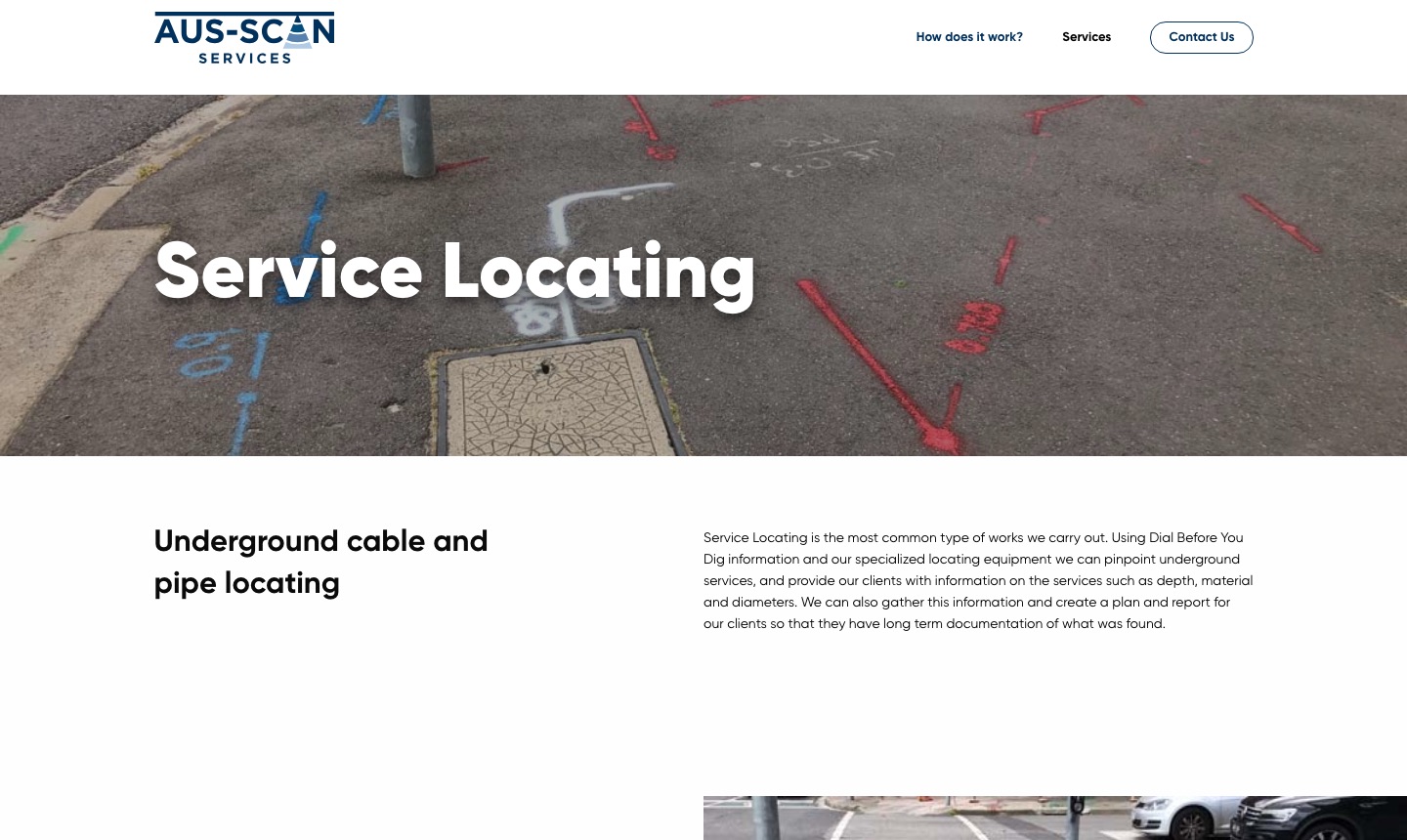 Aus-Scan service locating page, before
